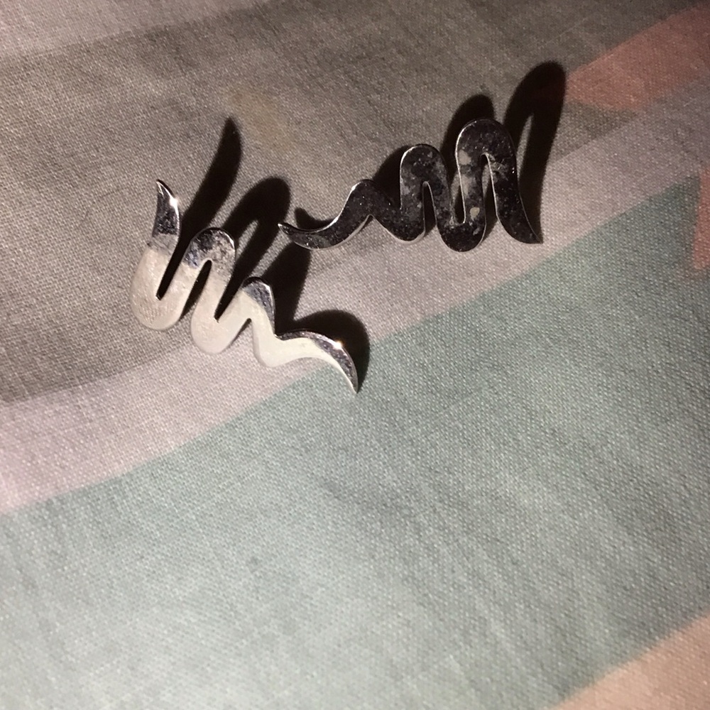 Silver snake earrings